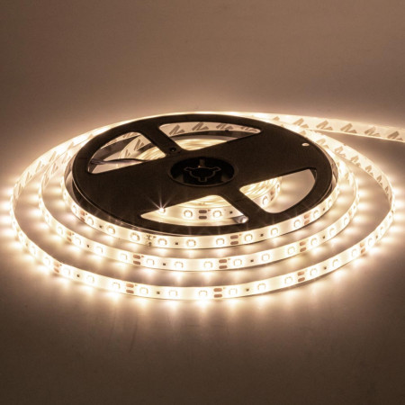 Светодиодная лента 12в теплая белая smd2835 60led/м негерметичная, 1м