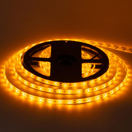 Светодиодная лента 12в желтая smd2835 60led/м герметичная, 1м