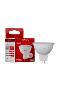 Светодиодная лампа 6вт sivio нейтральная белая GU5.3 4100K MR16