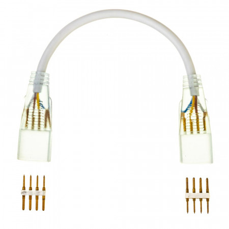 Коннектор-соединитель к светодиодному неону AVT RGB 220в smd5050 (2 разъема+2 шт. 4pin) с проводом