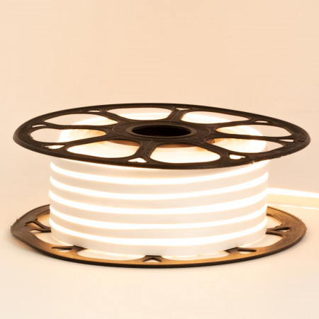 Светодиодный неон 12в белый теплый smd2835 120led/m 6W/m 8*16 PVC герметичный, 1м