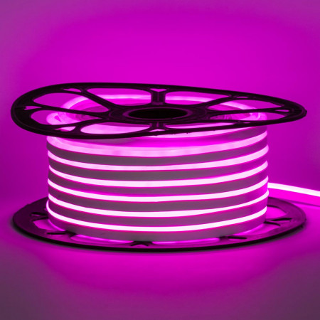 Светодиодный неон 12в розовый smd2835 120led/m 6W/m 8*16 PVC герметичный, 1м
