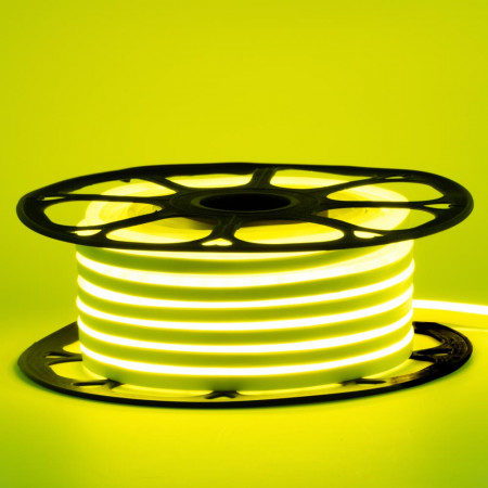 Светодиодный неон 12в лимонный smd2835 120led/m 6W/m 8*16 PVC герметичный, 1м