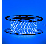 Мигающая светодиодная лента синяя 220в smd2835 48led/m 6W/m герметичная, 1м