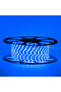 Мигающая светодиодная лента синяя 220в smd2835 48led/m 6W/m герметичная, 1м