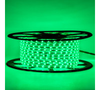 Мигающая светодиодная лента зеленая 220в smd2835 48led/m 6W/m герметичная, 1м
