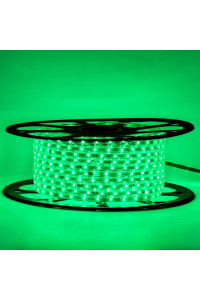 Мигающая светодиодная лента зеленая 220в smd2835 48led/m 6W/m герметичная, 1м