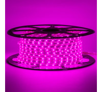 Светодиодная лента розовая 220в smd2835 48led/m 6W/m герметичная, 1м