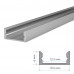 LED профиль ПФ-18/3 не анодированный накладной с рассеивателем (комплект) 2м
